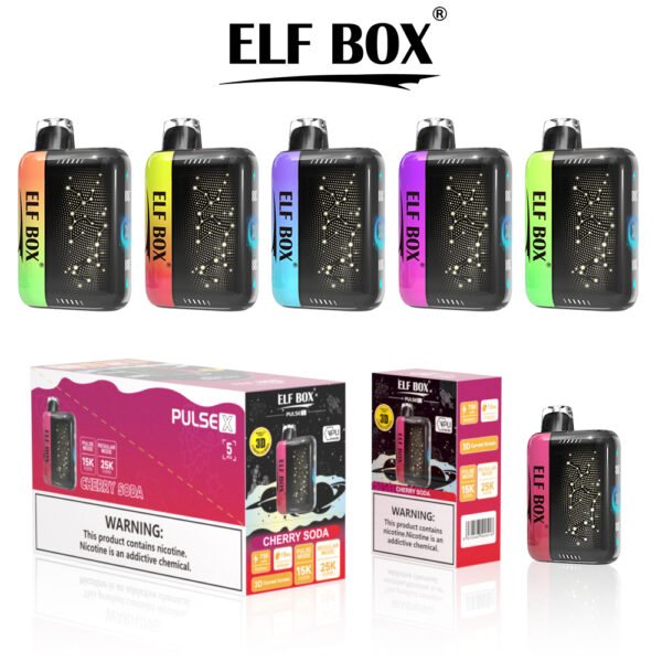 04 ELF BOX PULSE X 25K puffs Disposable E Cigarettes vape 650mah 0/2/3/5% 10 Flavors 25000 puffs