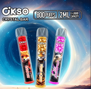 1748845608506 OKSO Crystal bar 800 puffs Disposable E Cigarettes vape 400mah 0/2/3/5% 10 Flavors RGBLED