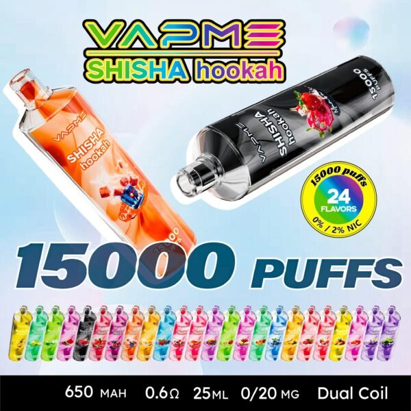 3211 Vapme Shisha 15000 puffs Disposable E Cigarettes vape 650mah 2% 24 Flavors 15K puffs