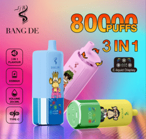 Bang De 3in1 80K puffs Disposable E Cigarettes vape 650mah 20x3ml 0/2/3/5% 12 Flavors 80000 puffs