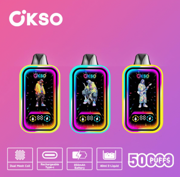65d141909e03344f601d4c6c2e37c76 OKSO Magic mirror 50k puffs Disposable E Cigarettes vape 850mah 0/2/3/5% 10 Flavors 50000 puffs