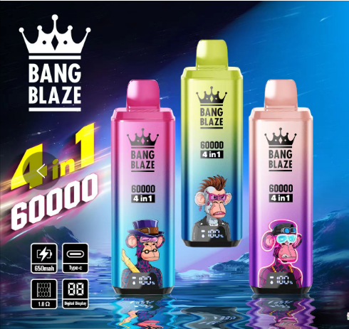 Bang Blaze 60K 4in1 flavors 60000 puffs Disposable E Cigarettes vape 650mah 0/2/3/5% 12 Flavors