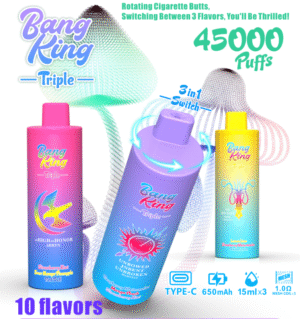 Bang king 45K puffs Disposable E Cigarettes vape Three flavors 45ml 650mah 0/2/3/5% 10 Flavors 45000 puffs