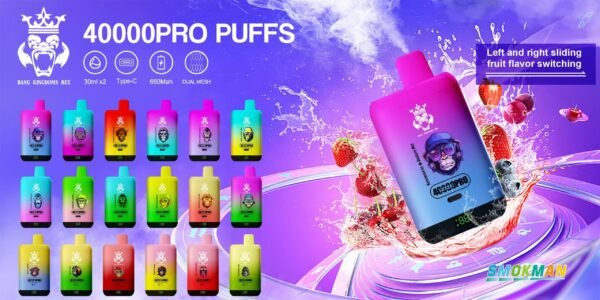 Bang king 40000 puffs Disposable E Cigarettes vape Double flavor 650mah 0/2/3/5% 12 Flavors 40K puffs