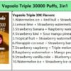 mmexport1734750048317 Vapsolo Triple 30000 puffs Disposable E Cigarettes vape 650mah 2% 10 Flavors 30K puffs
