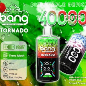 Bang Tornado 40K puffs Disposable E Cigarettes vape 40ml 8pcs/boxs 850mah 0/2/3/5% 12 Flavors 40000 puffs