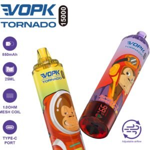 VOPK Tornado 15000 puffs Disposable E Cigarettes vape 600mah 25ml 2% 10 Flavors 15k puffs