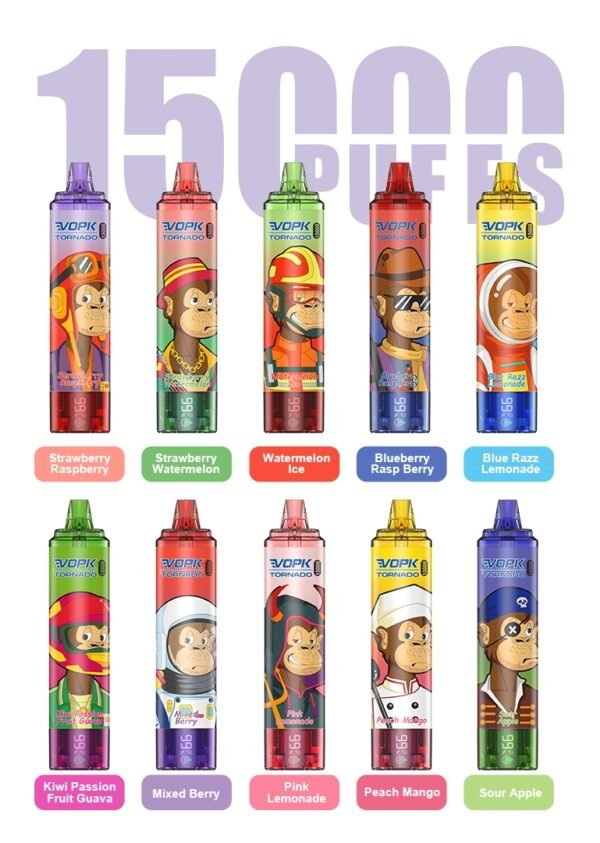 VOPK Tornado 15000 puffs Disposable E Cigarettes vape 600mah 25ml 2% 10 Flavors 15k puffs