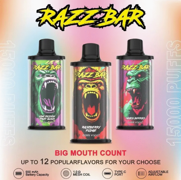 1752302565178 Razz Bar 15000 puffs EU warehouse Ship Disposable E Cigarettes vape 650mah 16 Flavors 15K puffs