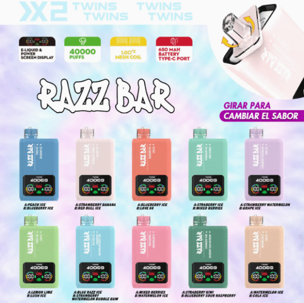 1752303191138 Razz Bar 40000 puffs EU warehouse Ship Disposable E Cigarettes vape 650mah Double Flavors 40K puffs
