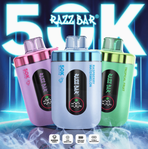 1752304022881 Razz Bar 50000 puffs Disposable E Cigarettes vape 650mah 16 Flavors 50K puffs