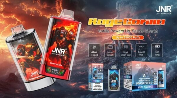 Oplus_16908288 JNR Rage Gorilla 55k puffs Disposable E Cigarettes vape 950mah 42ml 20 Flavors 55000 puffs