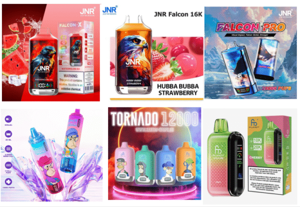JNR Falcon 16K Falcon-X 18K Mega Box 25K Alien 10K RandM Fumot Tornado 15K Digital Box 12000 Tornado 20K 25K 40K Disposable Puffs